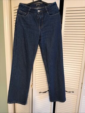 Frank & Oak Dark Blue Wide-Leg Jeans